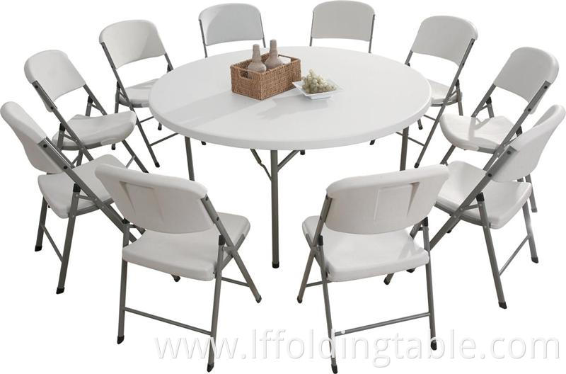 Folding table round